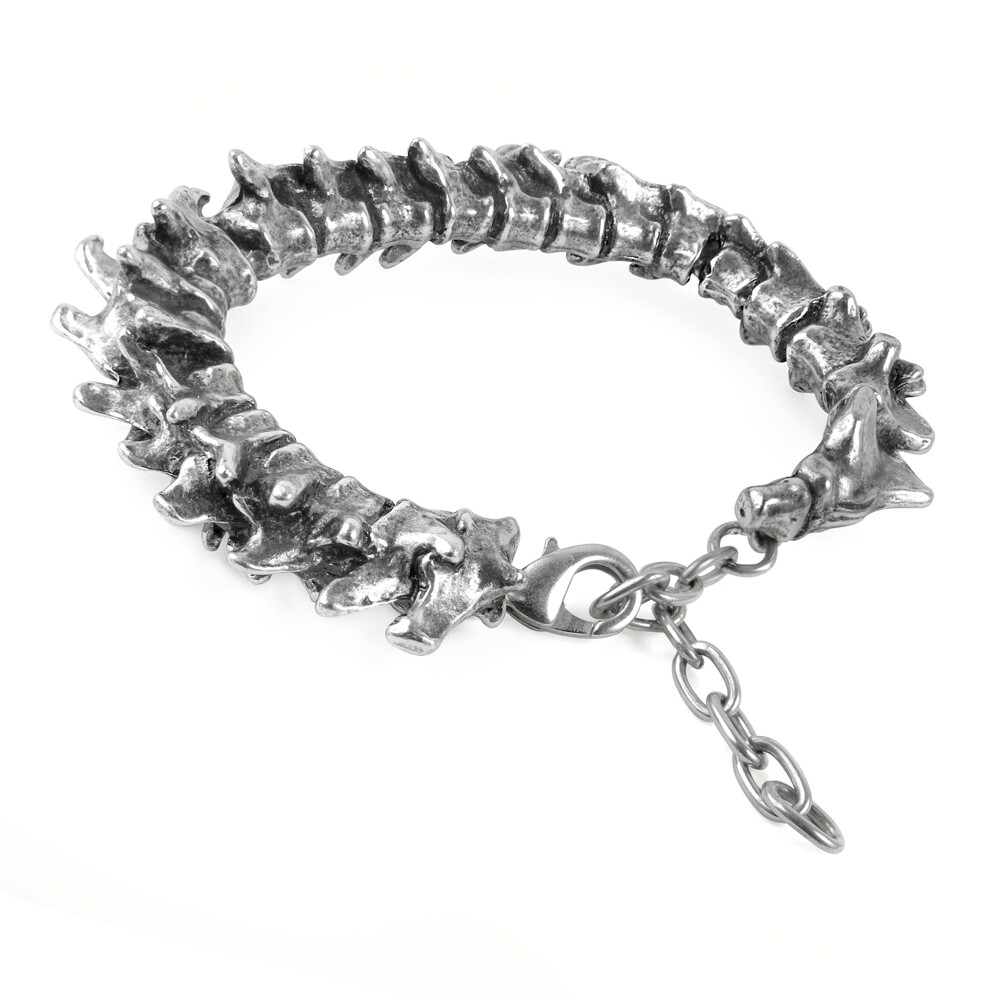 Alchemy Gothic Vertebrae Pewter Bracelet Metal Spine Bone Links Chain Punk A29
