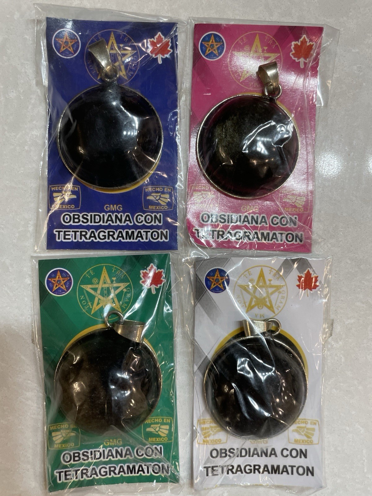 Obsidian Tetragrammaton- Obsidiana Negra – Pentagram Pendant – Protection -Large