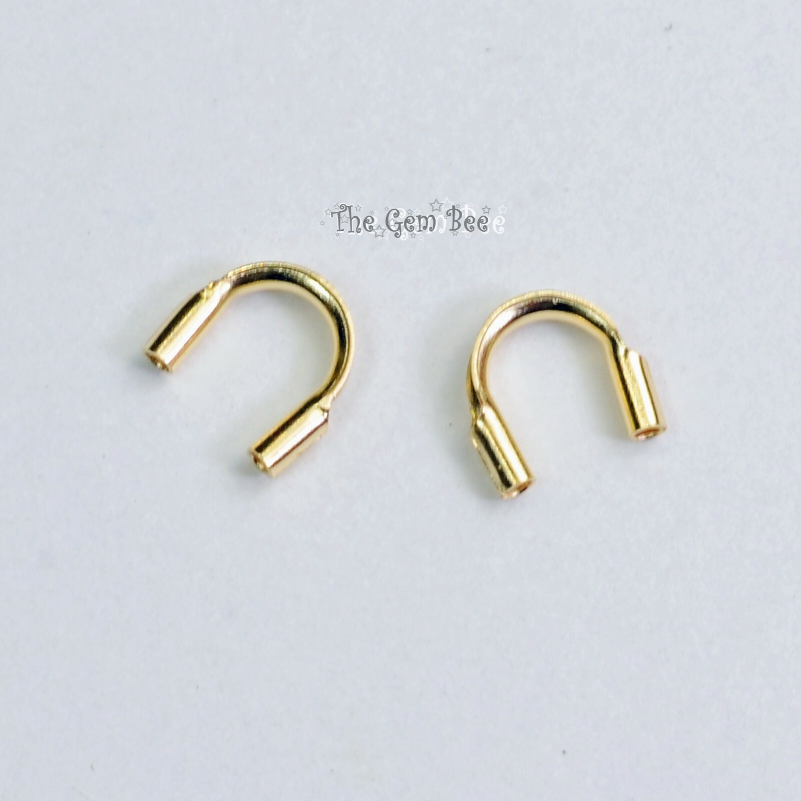 14K Solid Yellow Gold Wire Guard Cord Cover Protector Stringing Finding 0.6mm