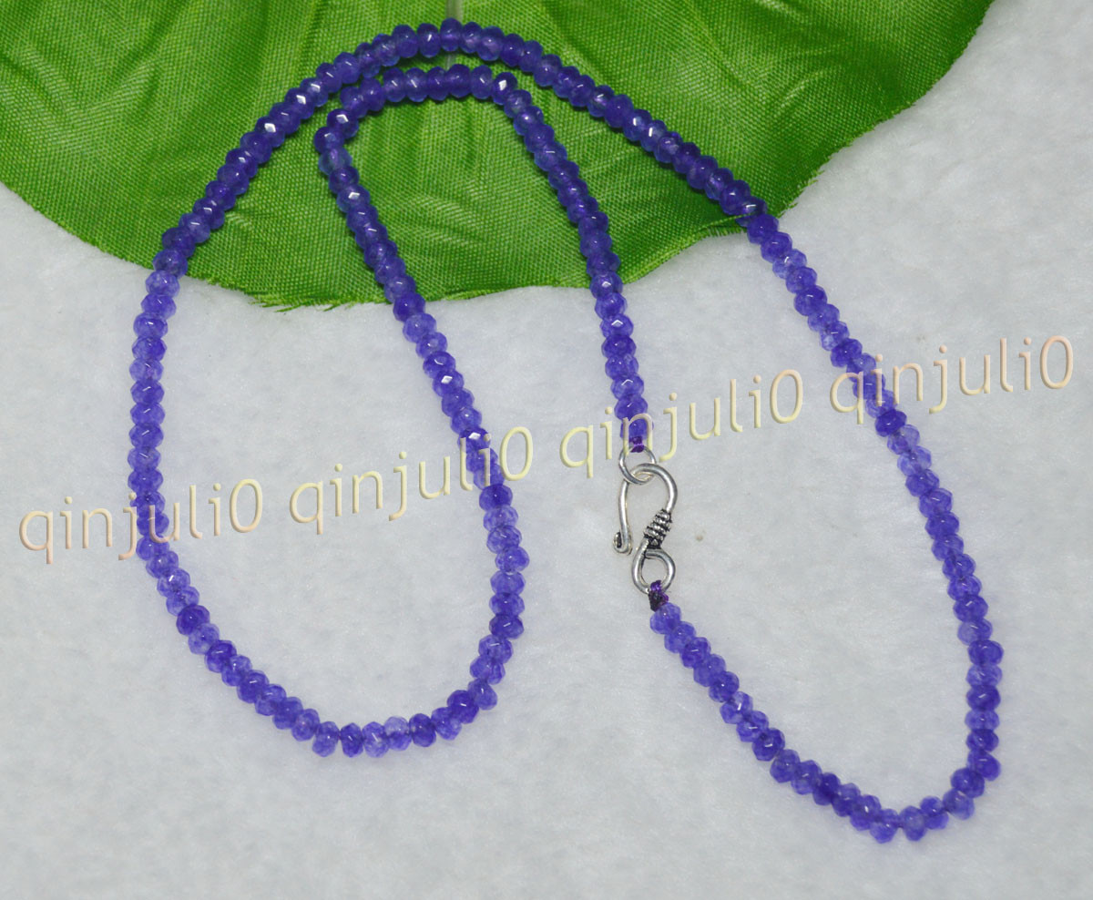 Multicolor 2x4mm Faceted Assorted Gemstones Jade Rondelle Beads Necklace 16-36”