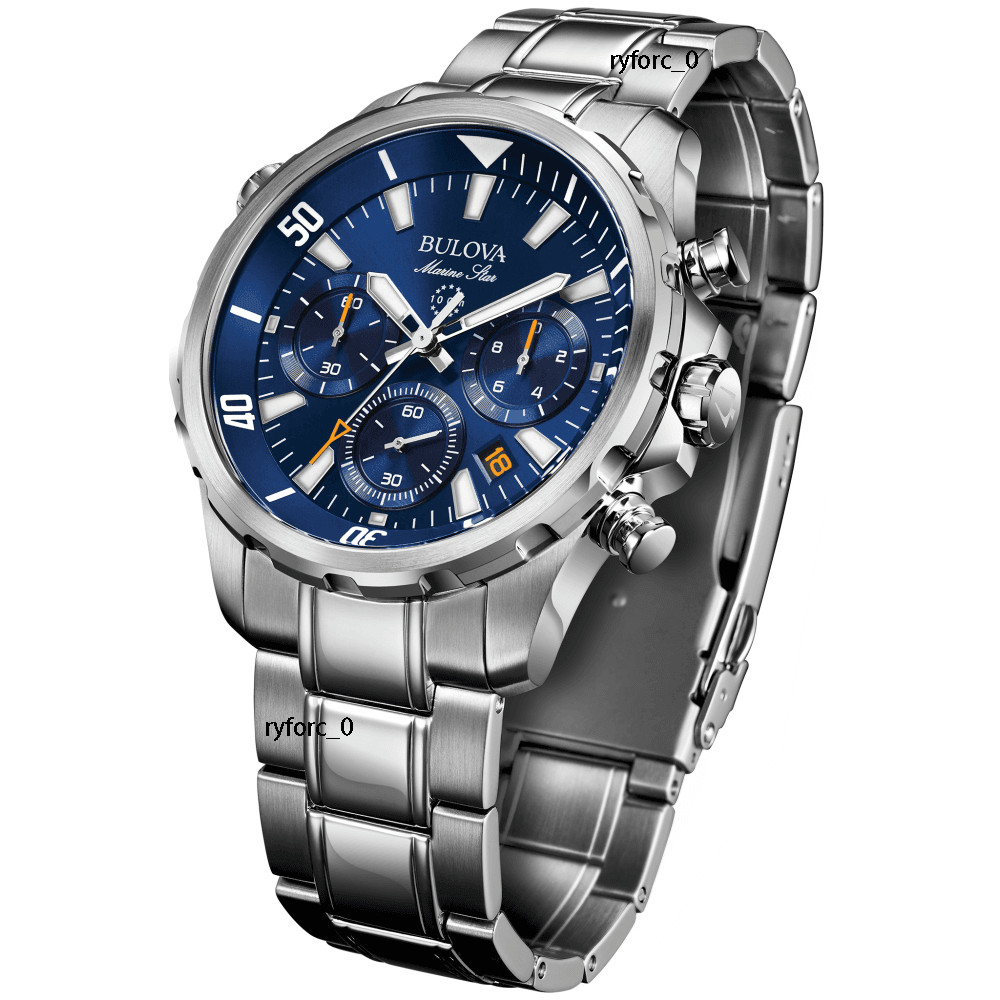 Bulova Classic Marine Star Series B 96B256 Blue Dial Men’s Quartz Watch 43 mm