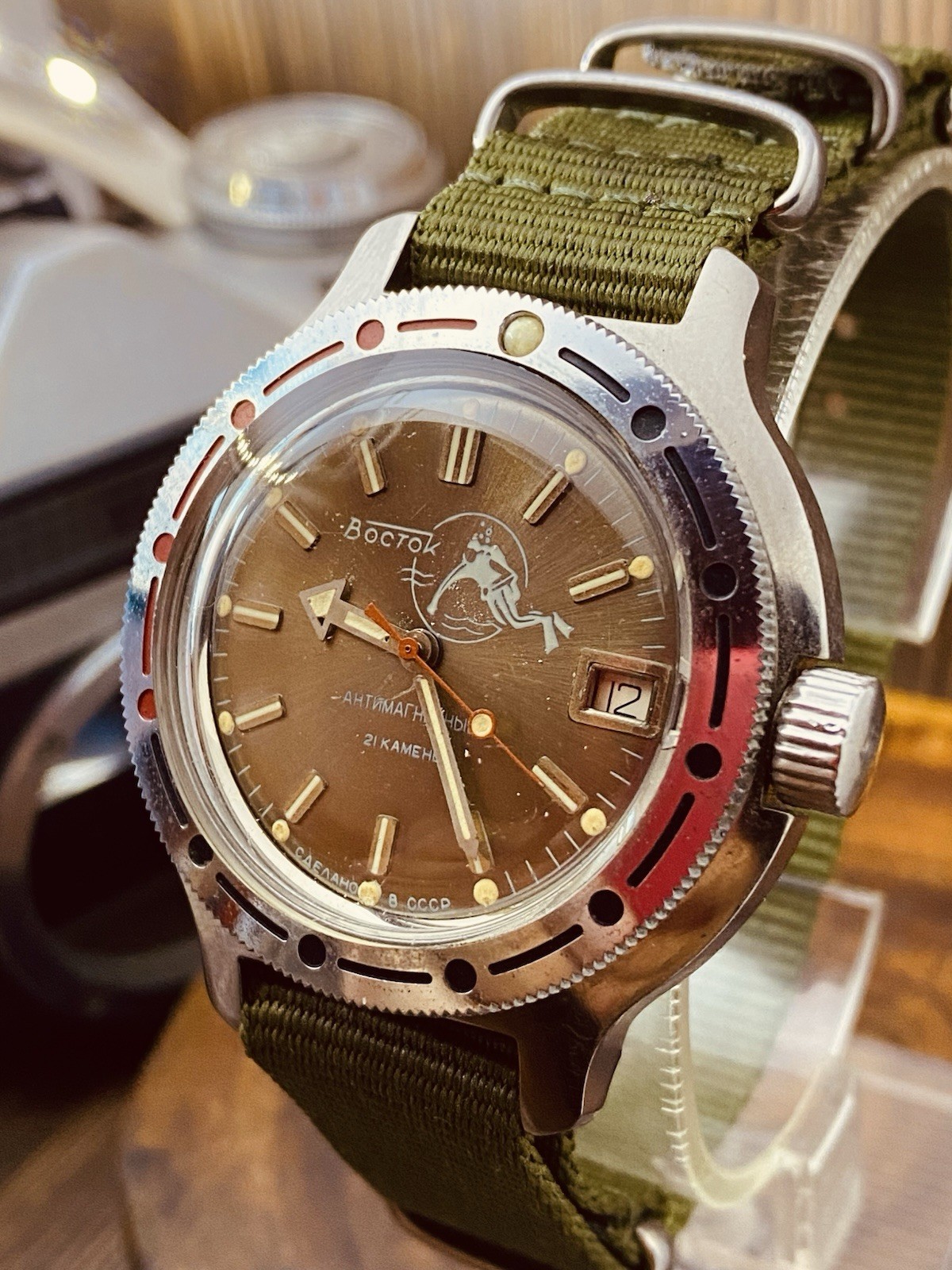 Rare Watch Vostok Titanium 2416Б Amphibian 21 Jewels Soviet USSR Vintage #7921