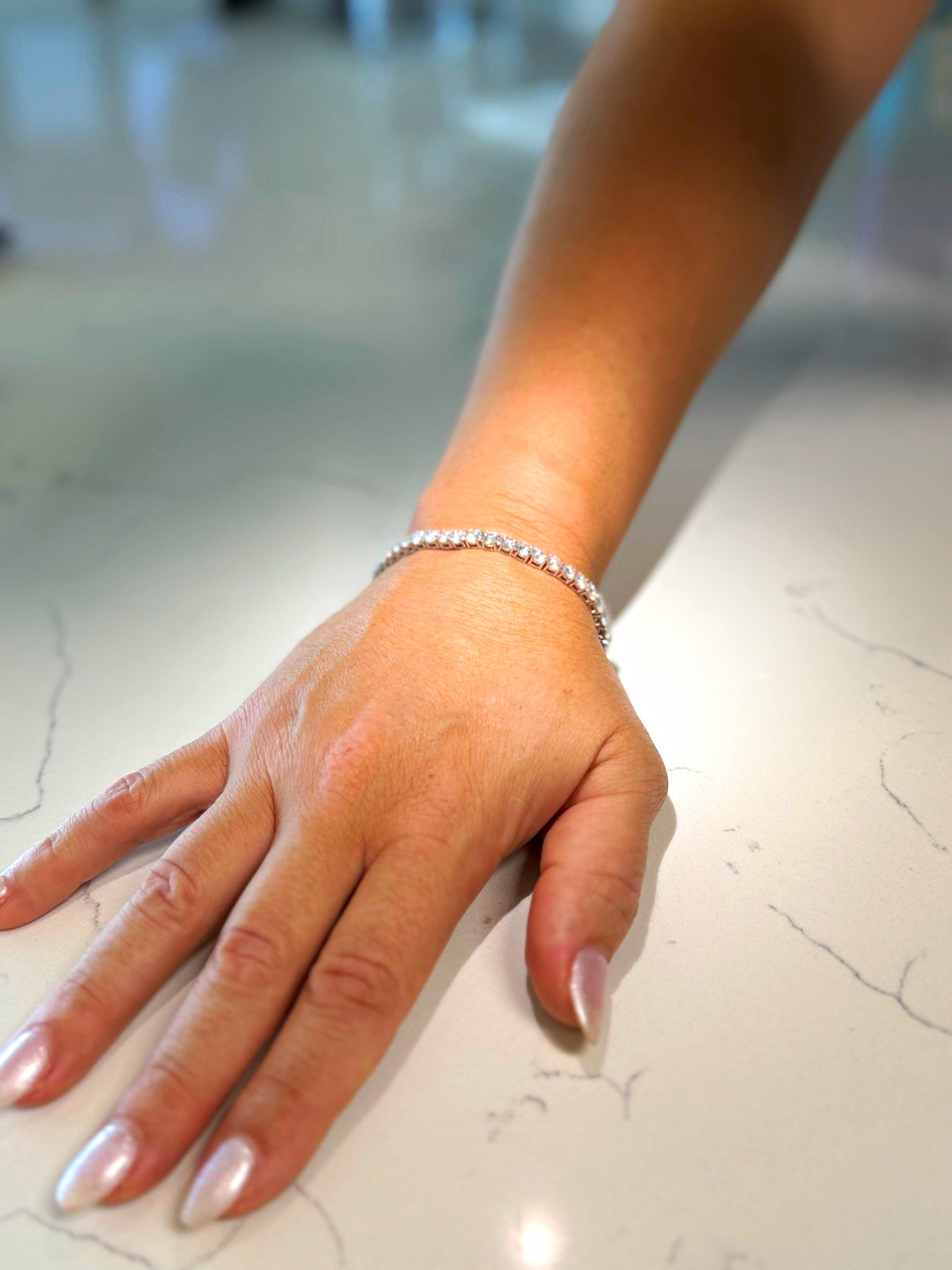 VVS1 GRA Certified Moissenite Tennis Bracelet Silver, Round 7″ 4MM