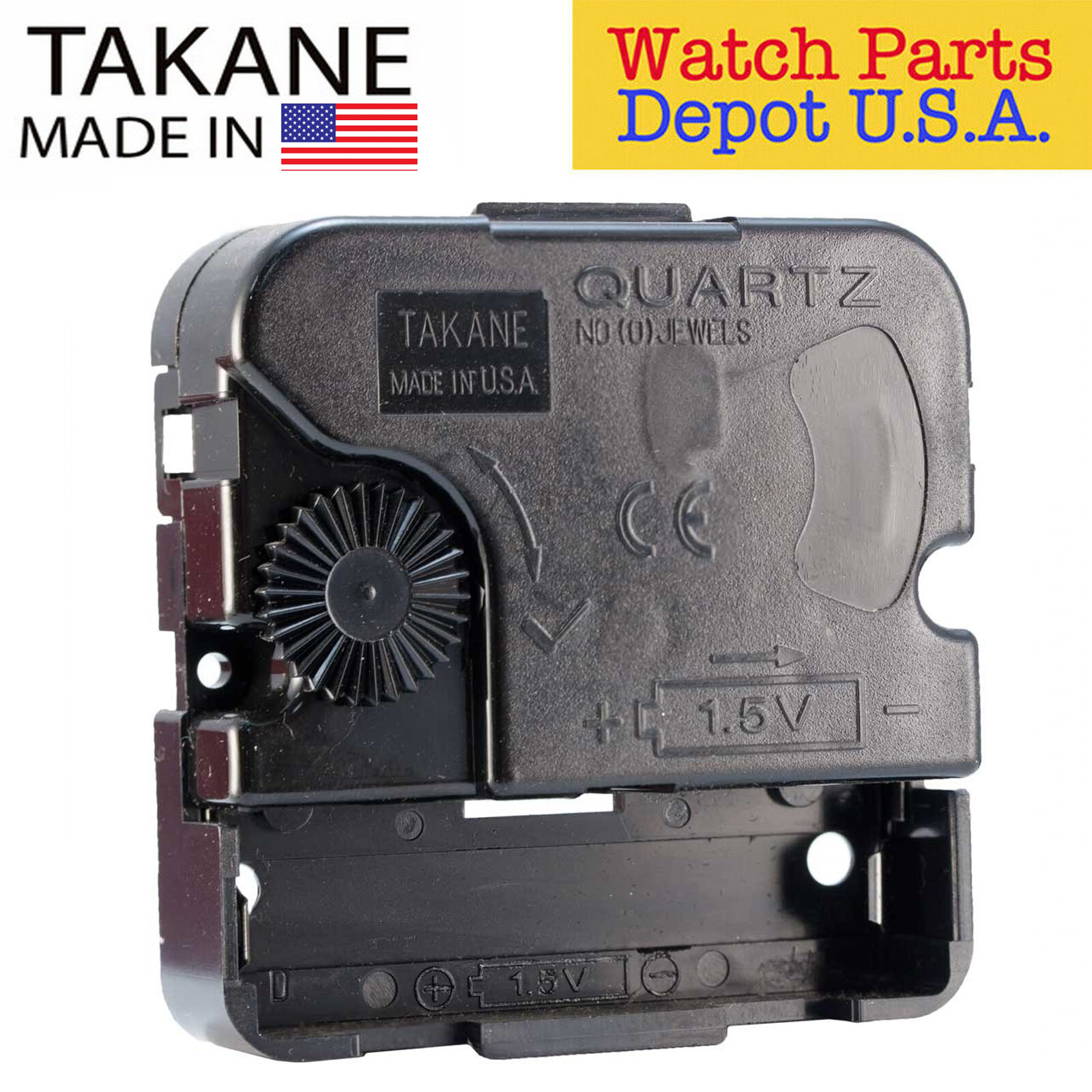 Takane Press-On / Snap-On Clock Mini Quartz Clock Movement – Made in USA