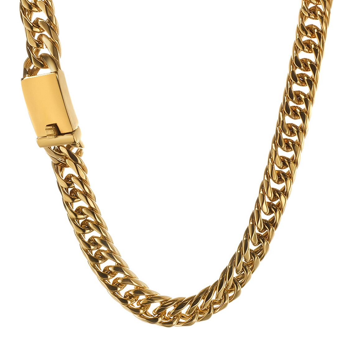 13mm/16mm Silver Gold Black Stainless Steel Cuban Link Chain Necklace 16in-40in