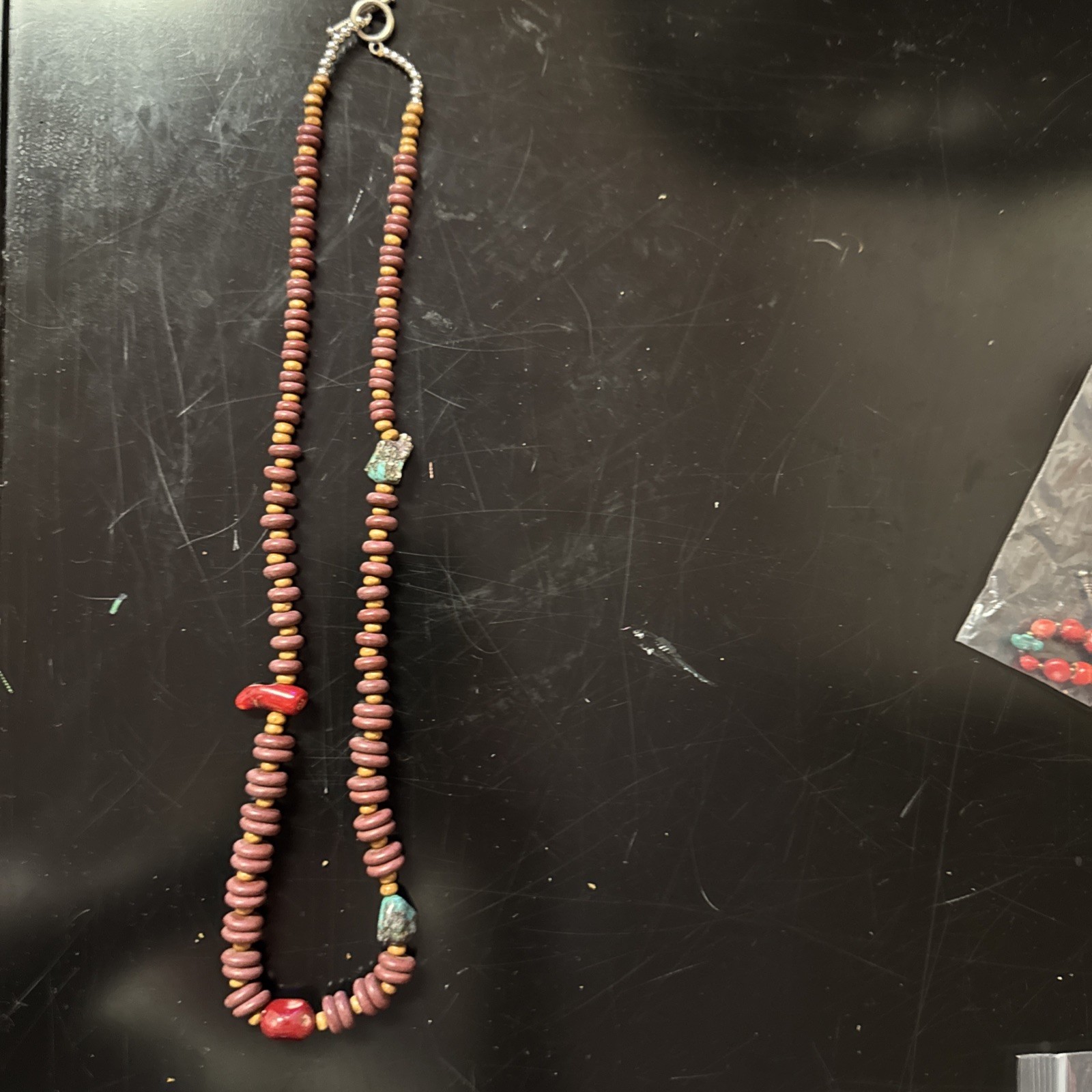 Red Jasper Turquoise Red Coral Beaded Necklace