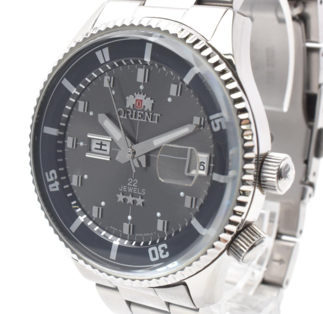 ORIENT King Master AA00‐C0‐B Gray Dial Day Date Automatic Men’s Watch JAPAN
