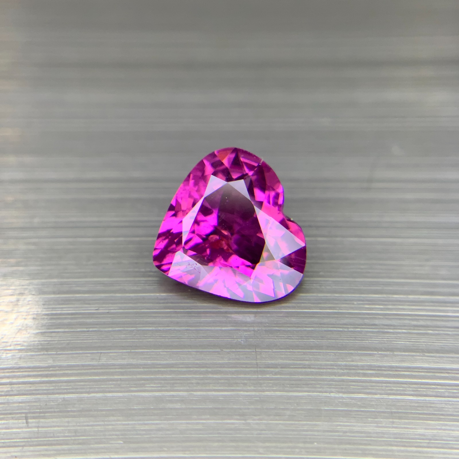 VS 3.62 Cts Purplish Pink Natural Garnet Perfect Heart Shape Loose Gemstone