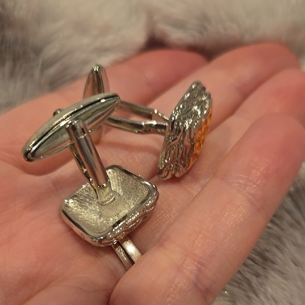 Gold & Silver Color Stainless Steel Cuff Links Brand New In Box