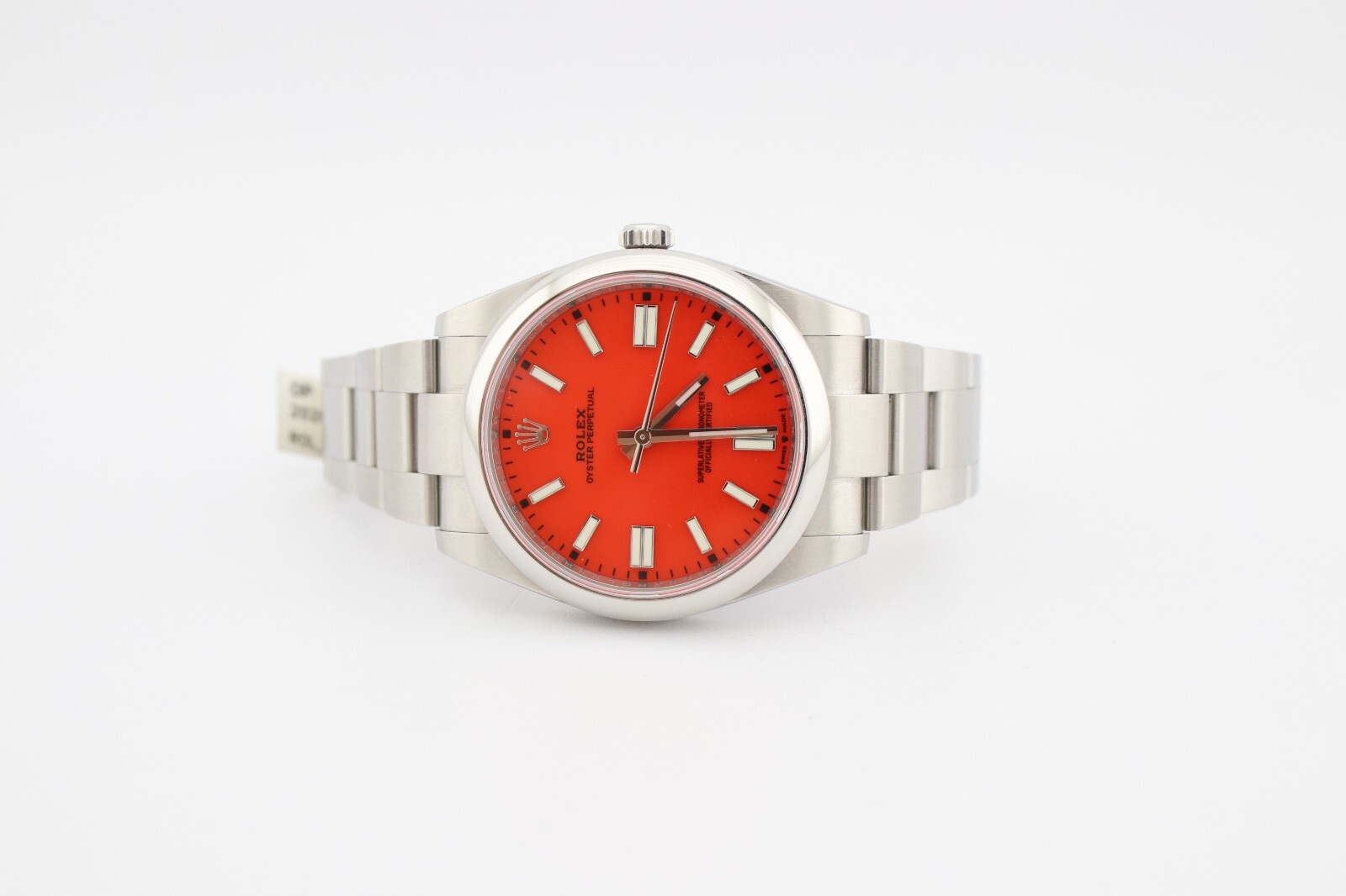 Rolex 124300 Oyster Perpetual 41mm Custom Coral Red Dial