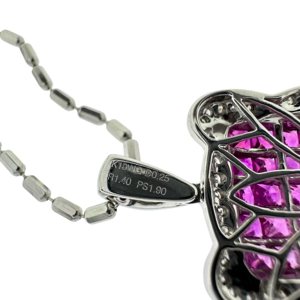 Pink sapphire 1.90ct total Ruby 1.40ct in total diamond 0.25ct in total Neck…