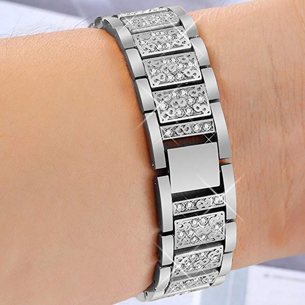 20mm 22mm Bling Diamond Watch Band Quick Release Metal Bracelet Stainless steel