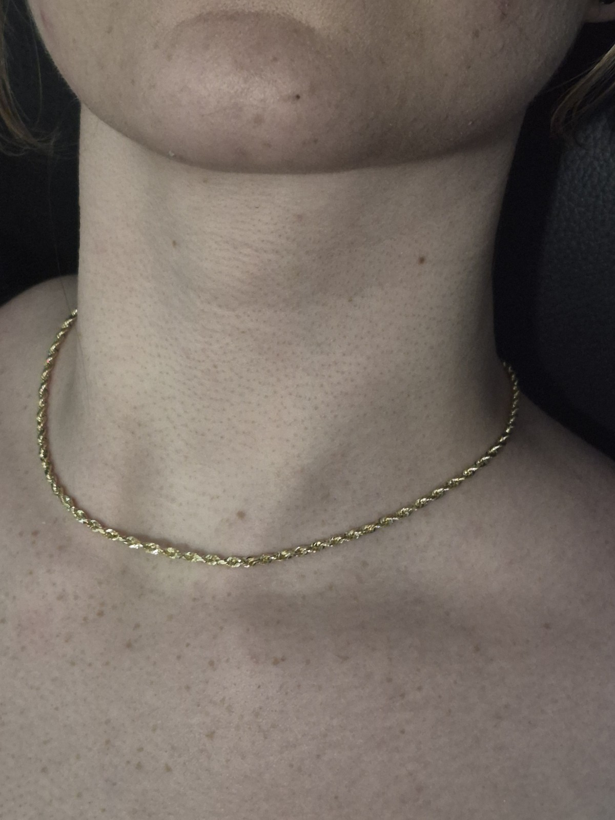 10k Solid Gold Hollow Diamond Cut Rope Chain Necklace 2.5mm 16in