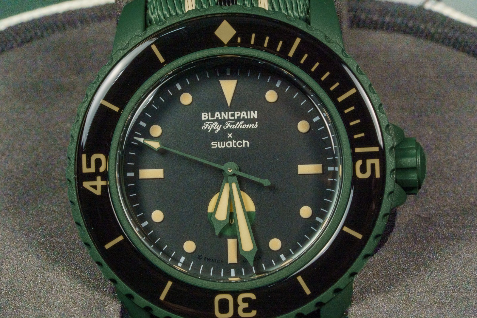 Blancpain x Swatch Scuba Fifty Fathoms GREEN ABYSS Brand New Box Papers