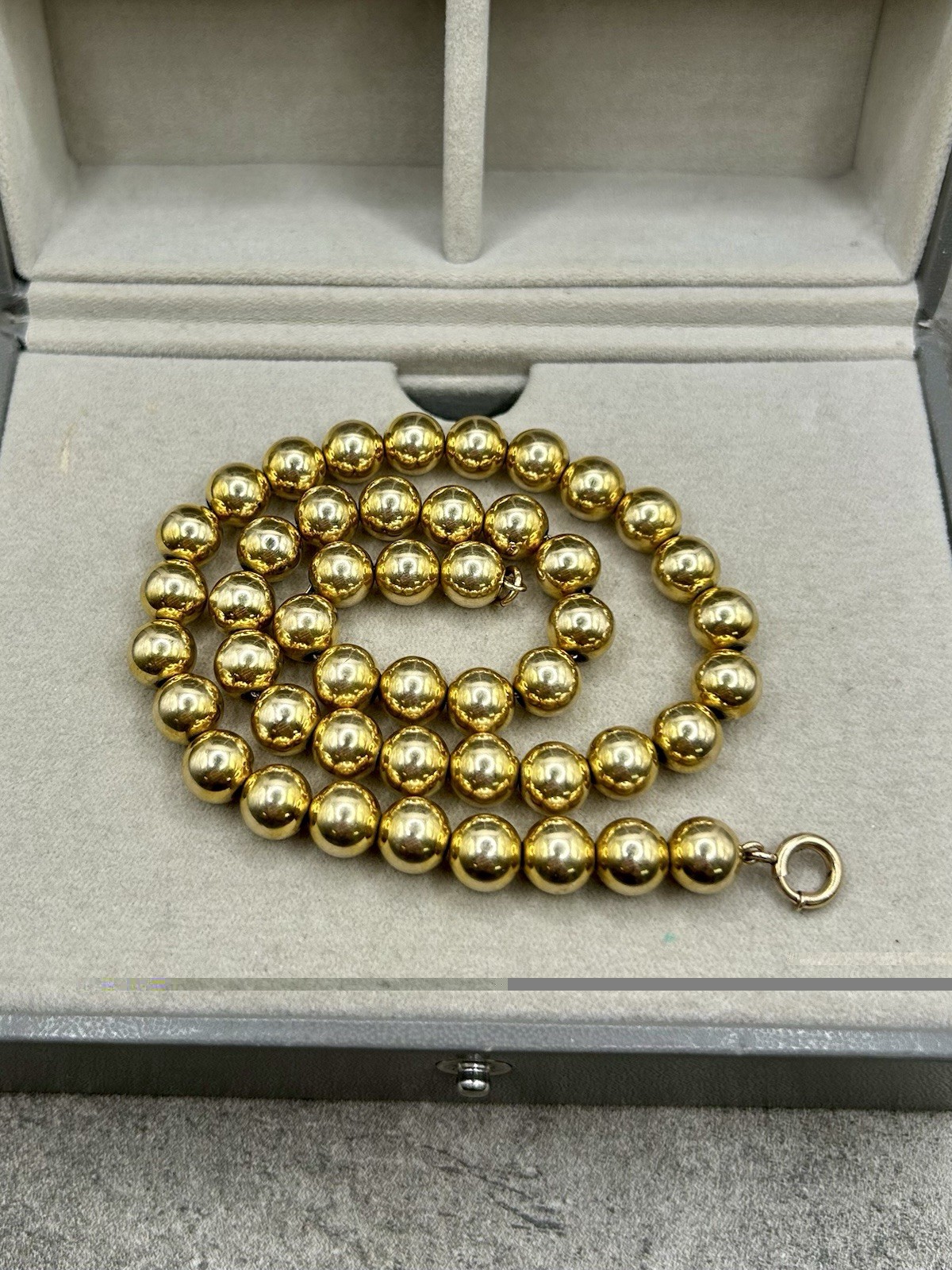 Vintage 10k-12k Gold Filled Bead Ball Necklace 29 Grams 15”