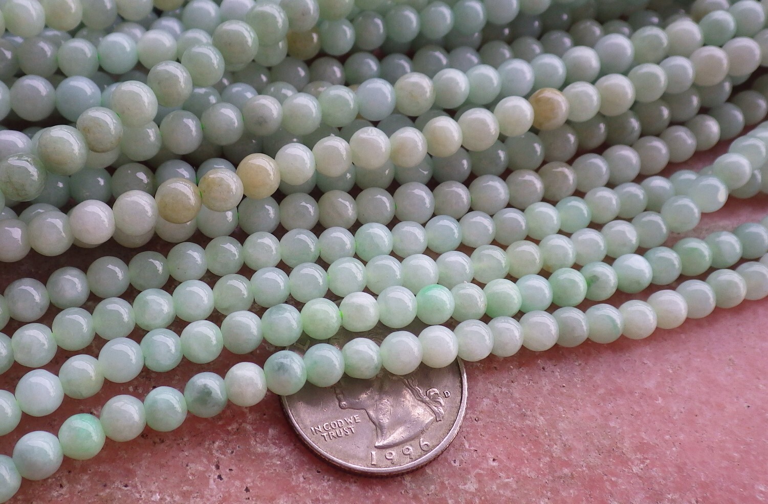 1 Pc Green Yellow 100% A JADE JADEITE Bead Beads Necklace 22 inches 5mm 292724