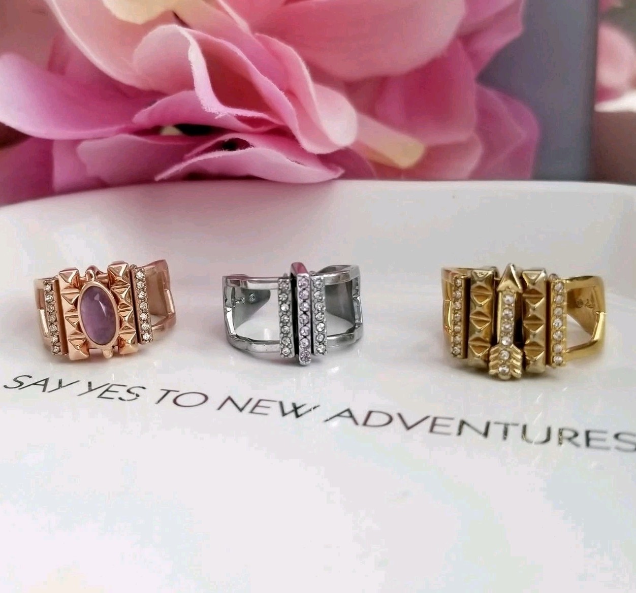 KEEP Collective GOLD RING Size M/L 7-9 Adjustable Charm Key Keeper NEW