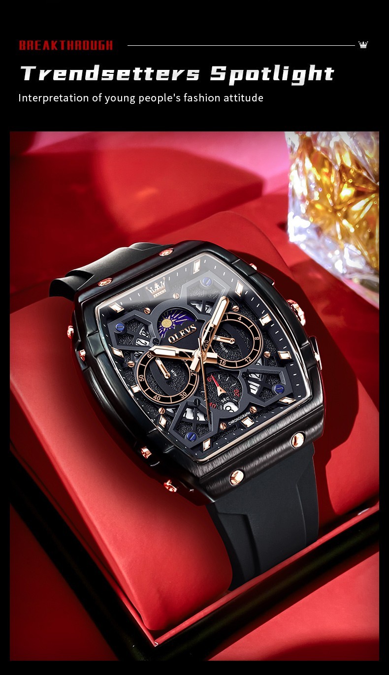 OLEVS 2942 Luminous Cross-border Barrel-Shaped Japan Movement Quartz Watch