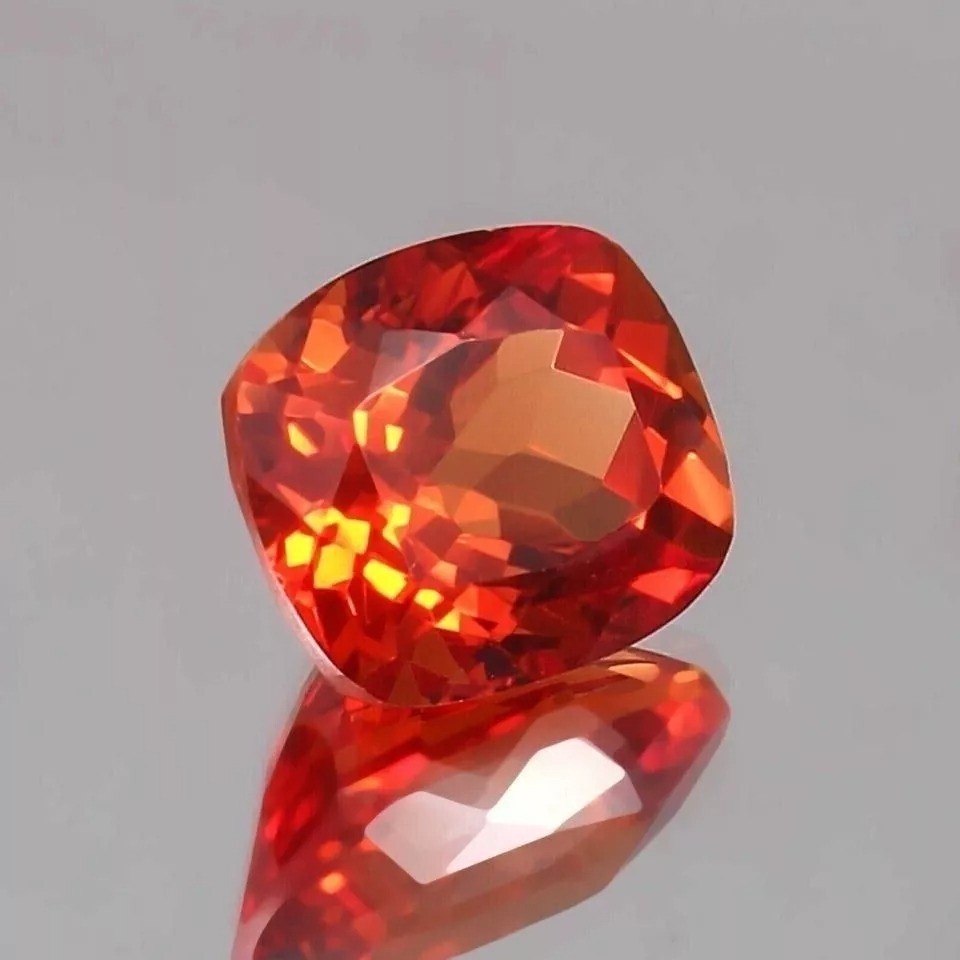 Padparadscha Sapphire Natural 10-12 Ct Ceylon Loose Cushion Certified Gemstone
