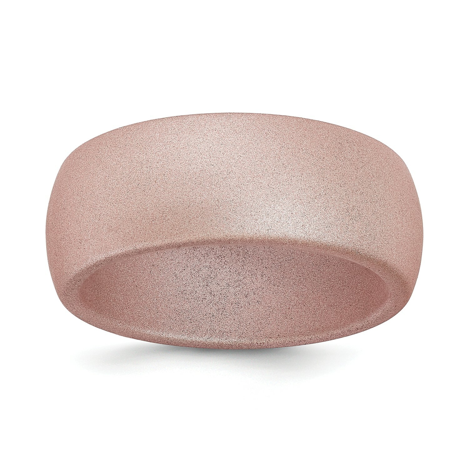 Unisex 8.7mm Wide Durable Pink Metallic Silicone Wedding Band Sizes 7 to 14