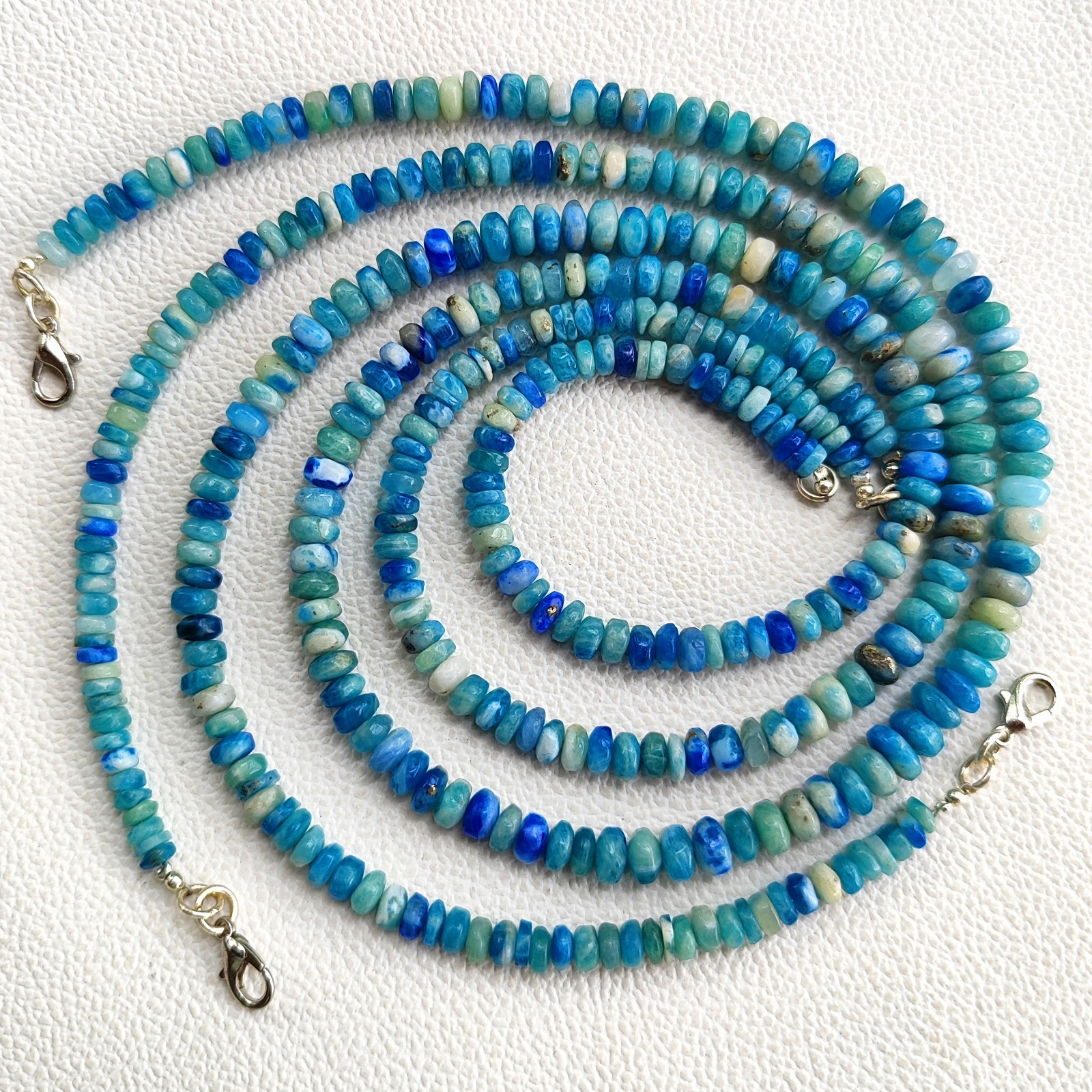 Rare Light Color Change Afghanite 5-7mm Smooth Rondelle Gem 16″ Necklace India