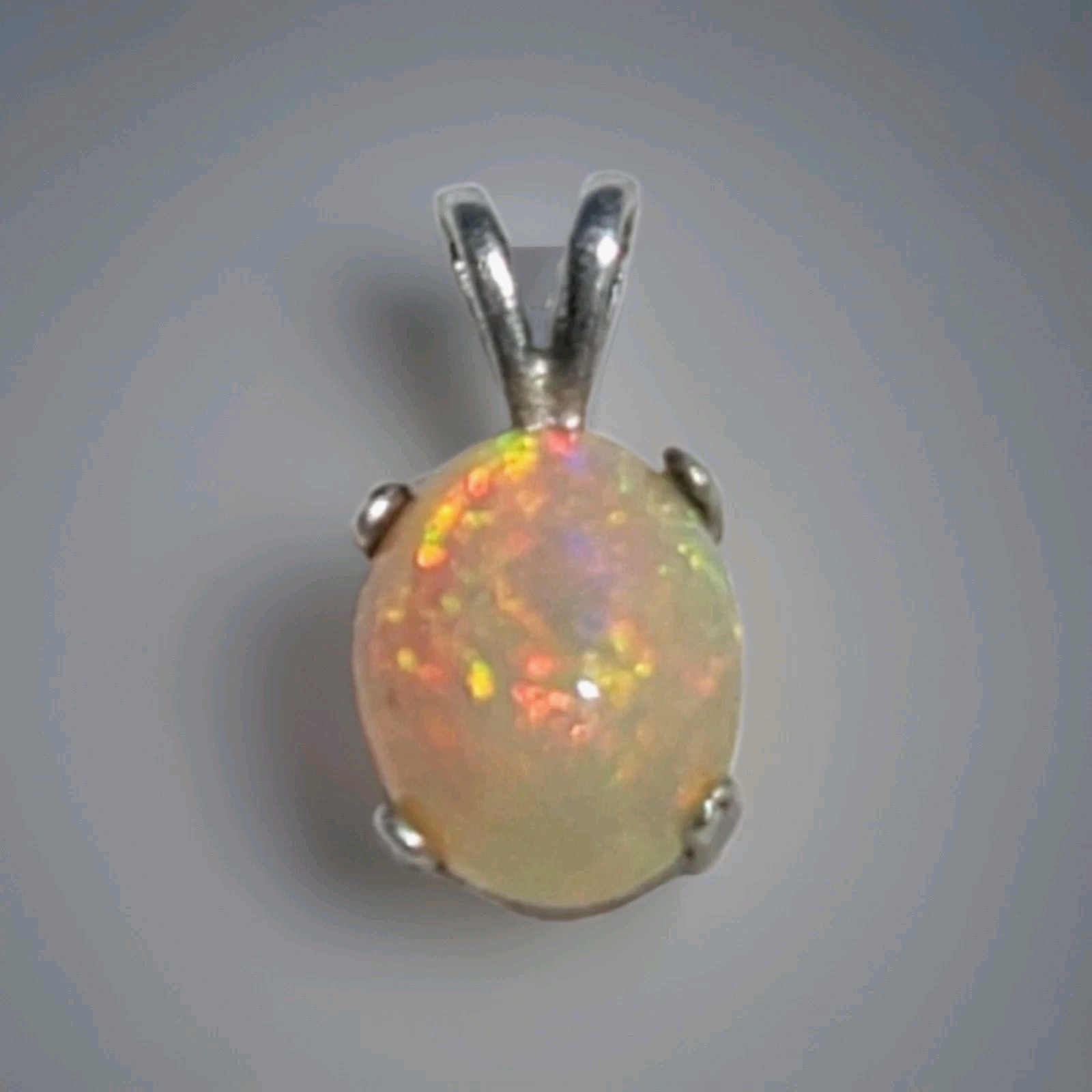 Ethiopian Fire Opal Pendant Natural 11X9 / 925 Sterling Silver (SEE DETAILS)