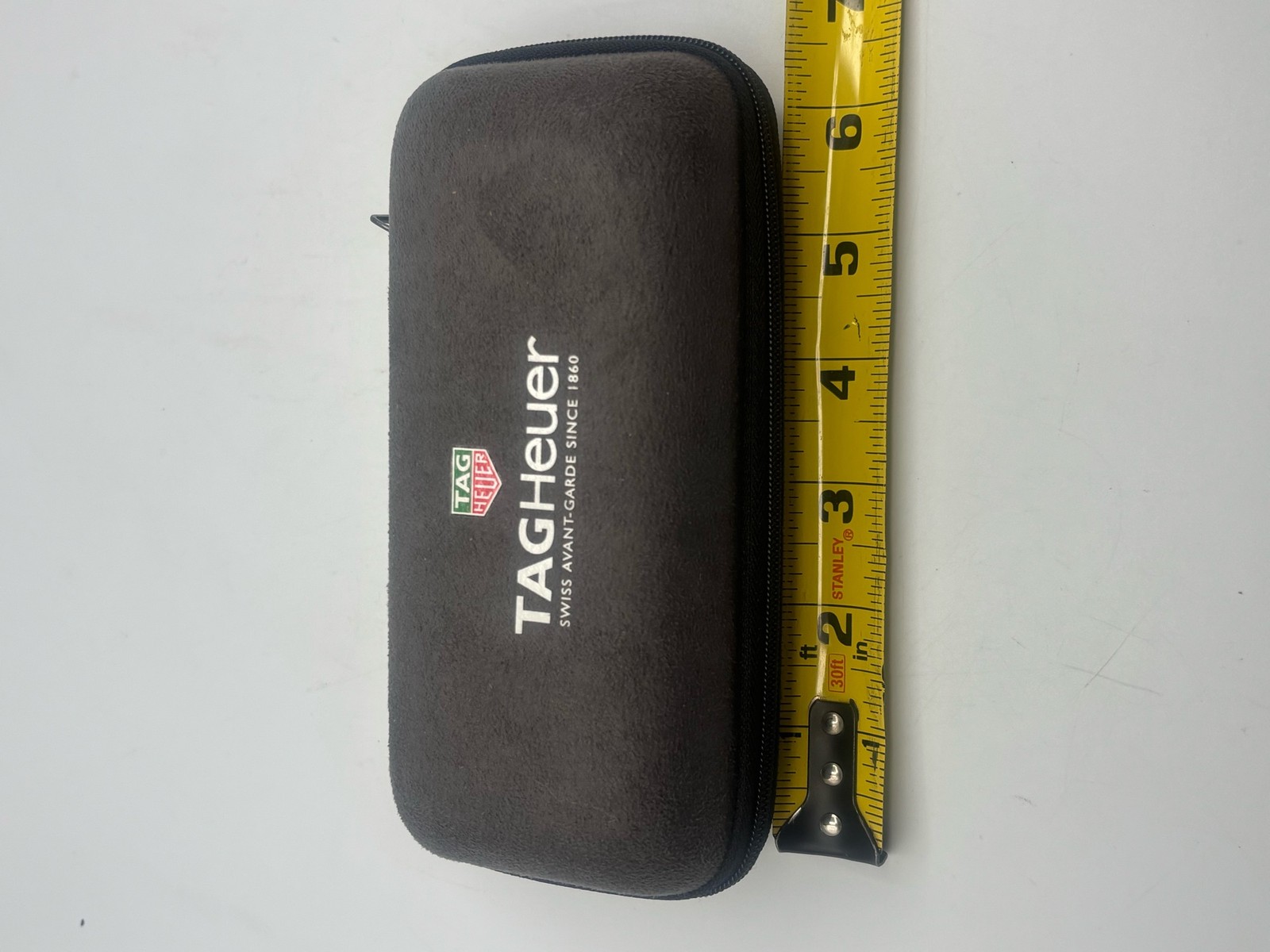 TAG Heuer Gray Watch Travel Case Hard Shell Storage Foam Inserts Zipper Closure