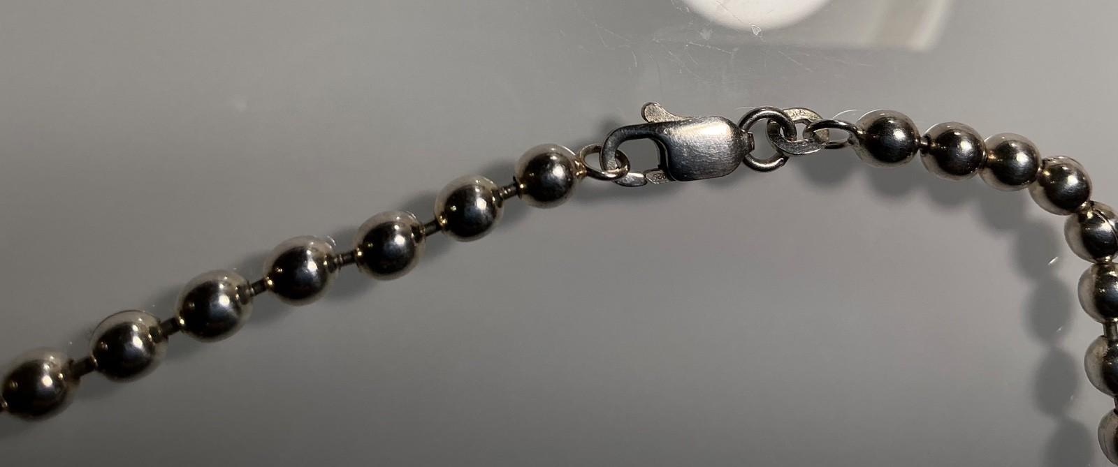 VINTAGE STERLING SILVER 925 BEADED 18 INCH NECKLACE /29GRMS