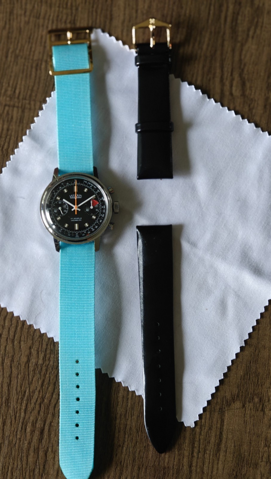 Vulcain 1376 Black Dial Chronograph Manual Wind Men’s Watch Serviced