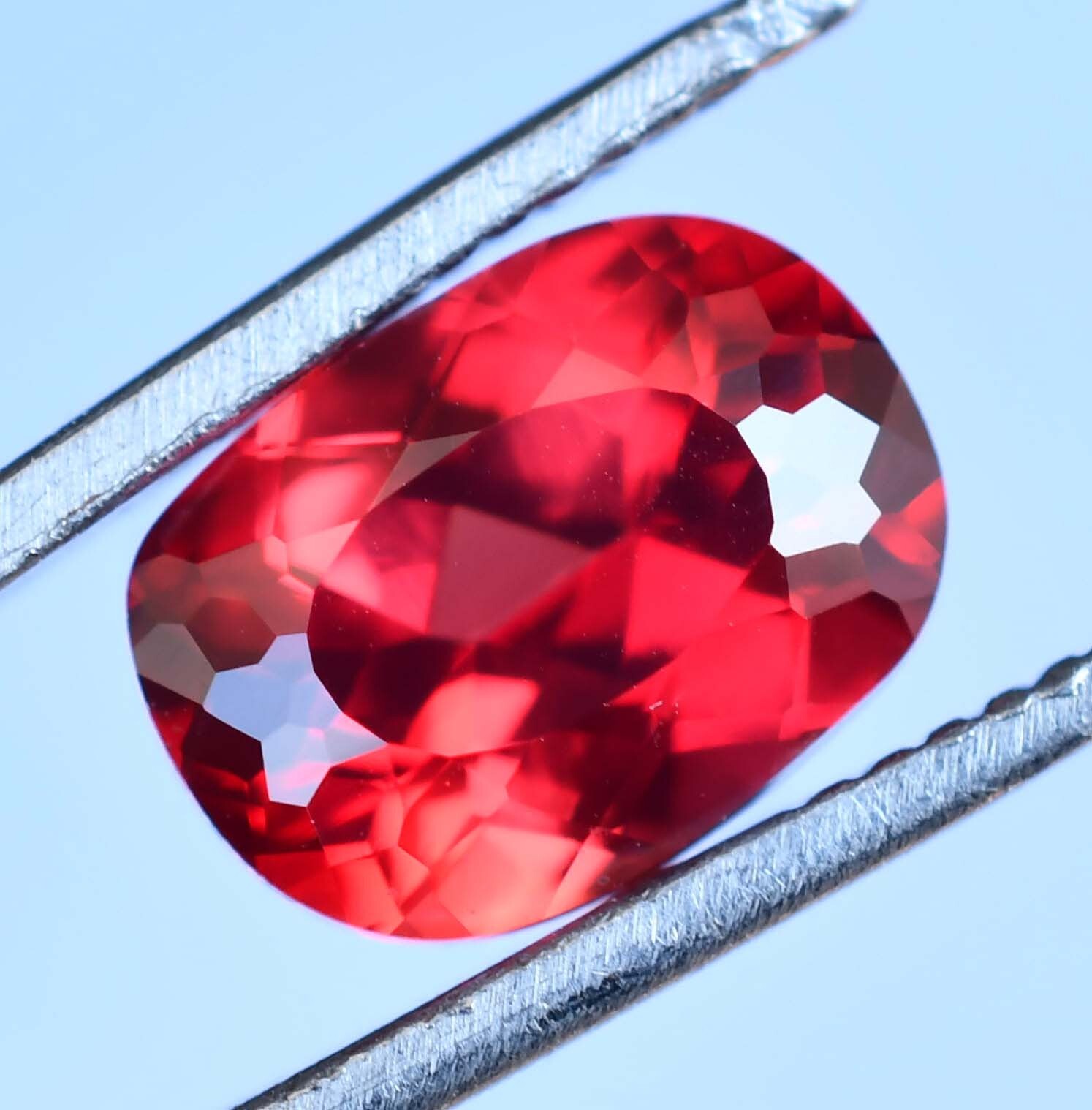 Natural Reddish Orange Spessartite Garnet 3.85 Ct Cushion Loose Gemstone
