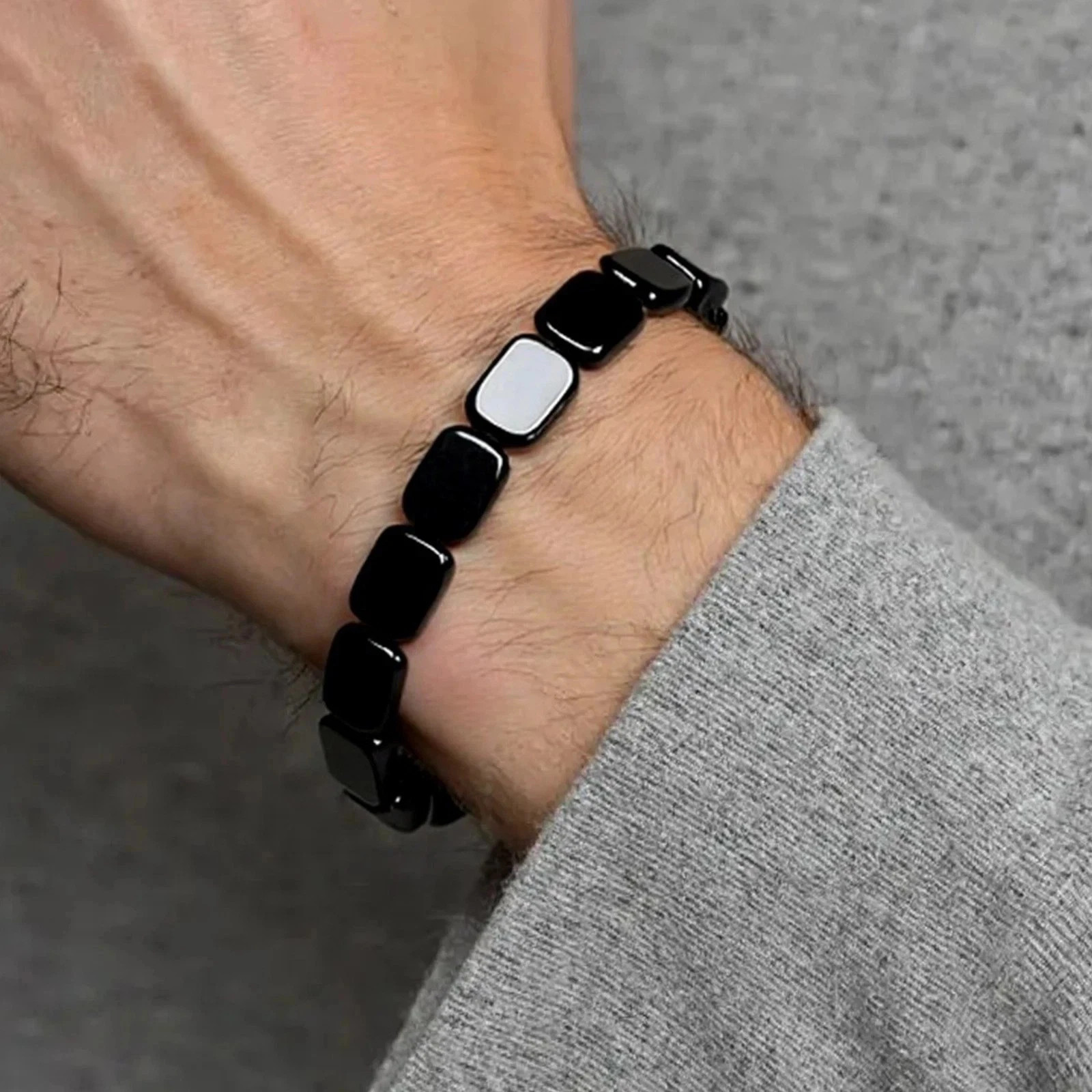 2× Hematite Bracelet Hemios Hematite Hemys Black Beaded Healing Energy Gifts USA