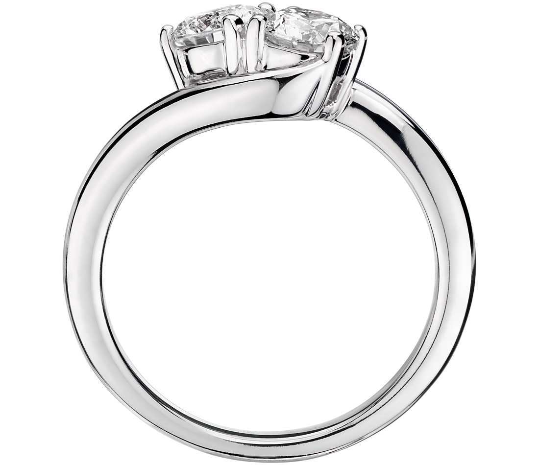 2 Carat Forever Us Two Stone Engagement CZ Solitaire Ring Sterling Silver