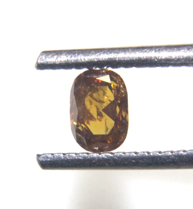0.47Cts Dark Orange Yellow Color Oval Shape Rose Cut Diamond 5.43×3.89×2.38 MM