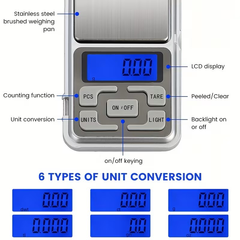 Portable Digital Scale with 0.01G Precision Capable of Weighing Up to 200G USA