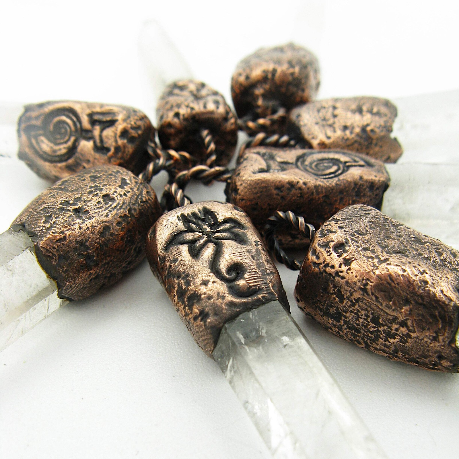 Copper Quartz Point Pendant ONLY No Chain – Mystical Symbol Handmade Jewelry