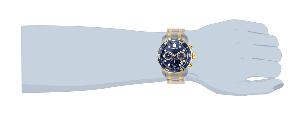 Invicta Pro Diver SCUBA Men’s Watch, 48mm, Steel, Gold | Two-Tone Blue (0077)