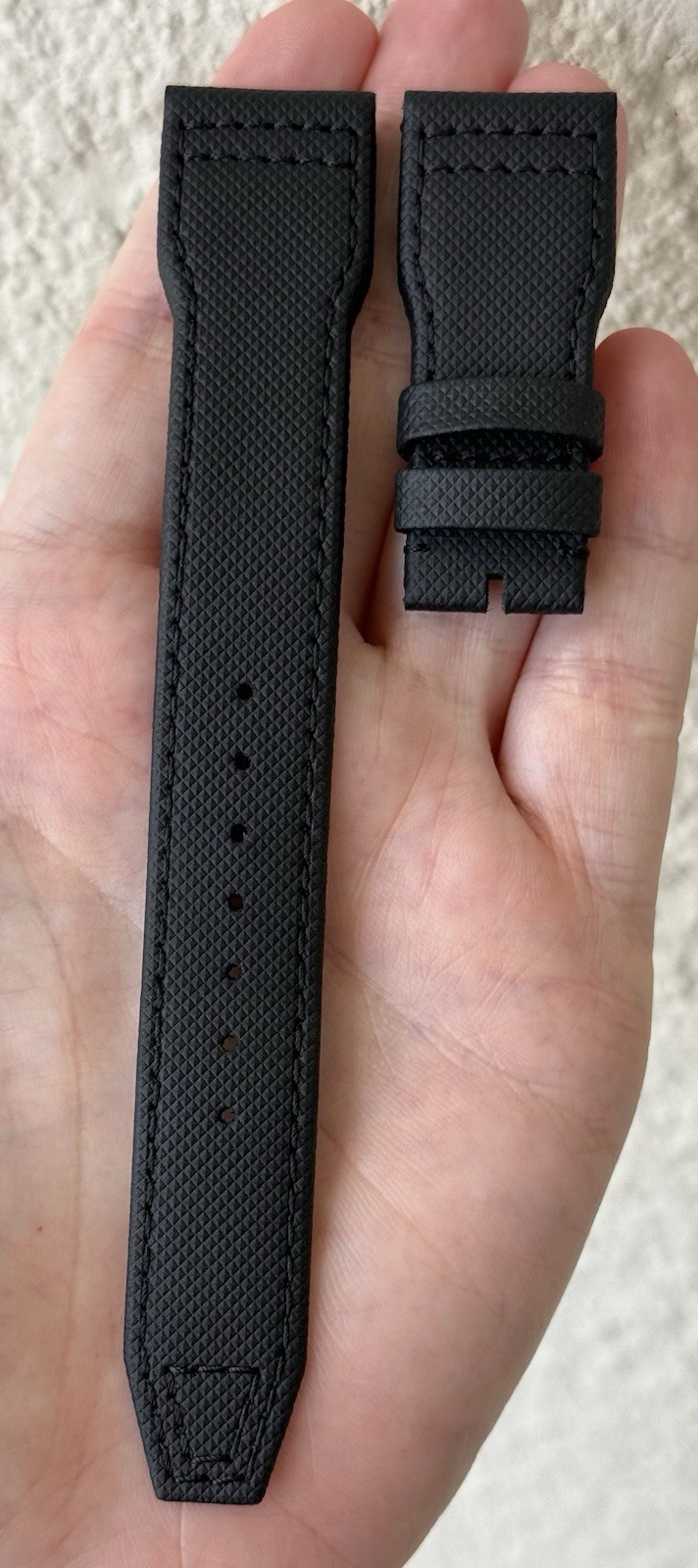 IWC 22mm x 18mm Black Calfskin Leather Watch Strap Band A51386 New Authentic OEM