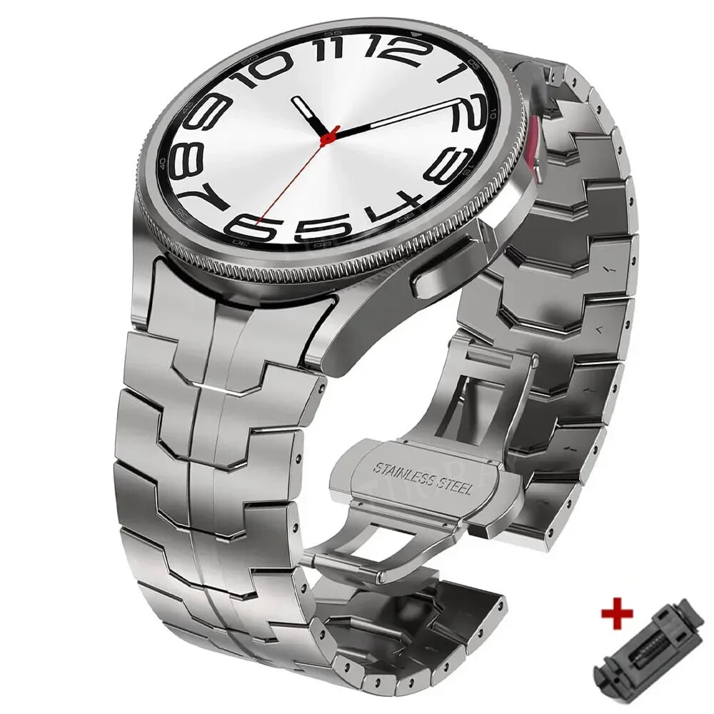 For Samsung Galaxy Watch 6 4 5 Pro 43mm 47mm Classic Stianless Steel Band Strap