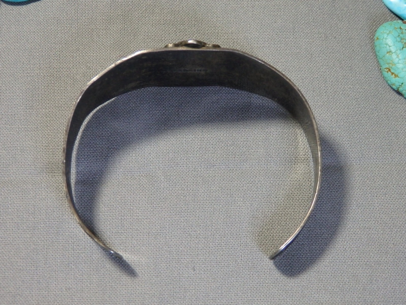 Fred Harvey Era NAVAJO Blue Gem TURQUOISE Sterling Silver THUNDERBIRD Bracelet