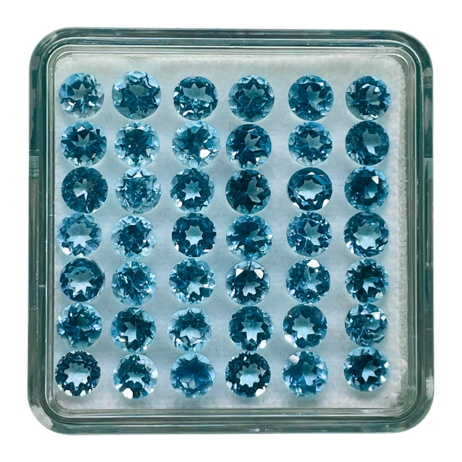 VVS 20 Pcs Natural Sky Blue Topaz 4mm Round Cut AAA Quality Loose Gemstones Lot