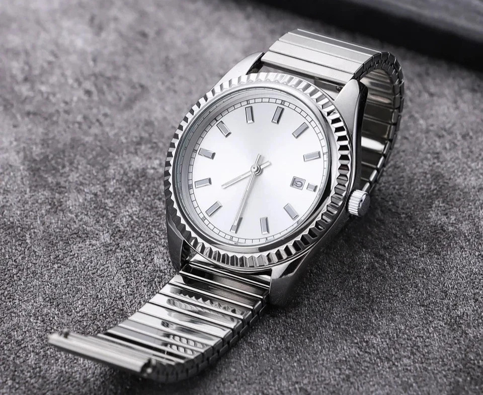 22mm Elastic Stainless Steel Watch Band Metal Stretch Expansion Springs Bracelet