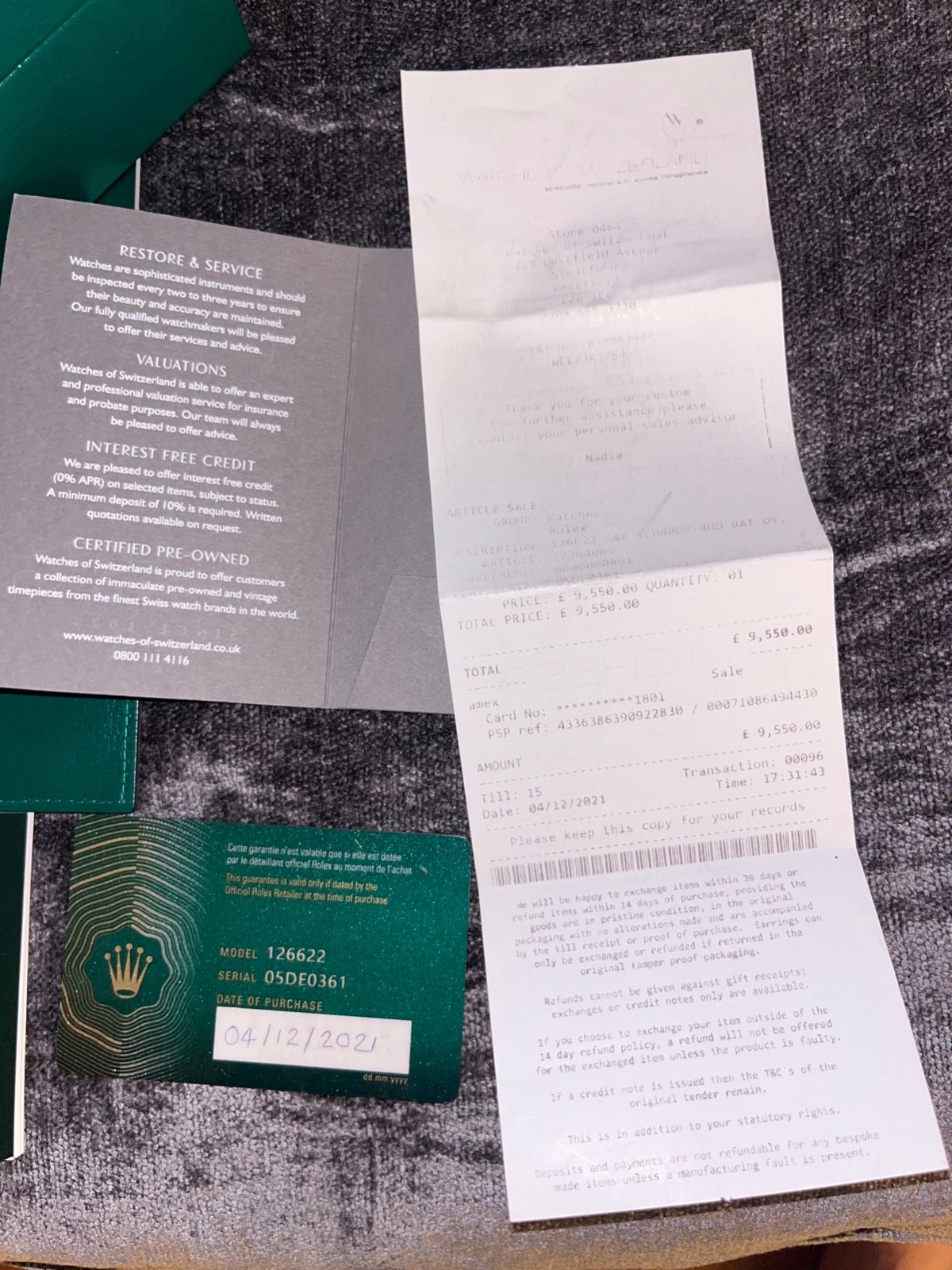 Authentic ROLEX Watch Box YACHT MASTER 126622 FULL SET Card, Papers, Receipt