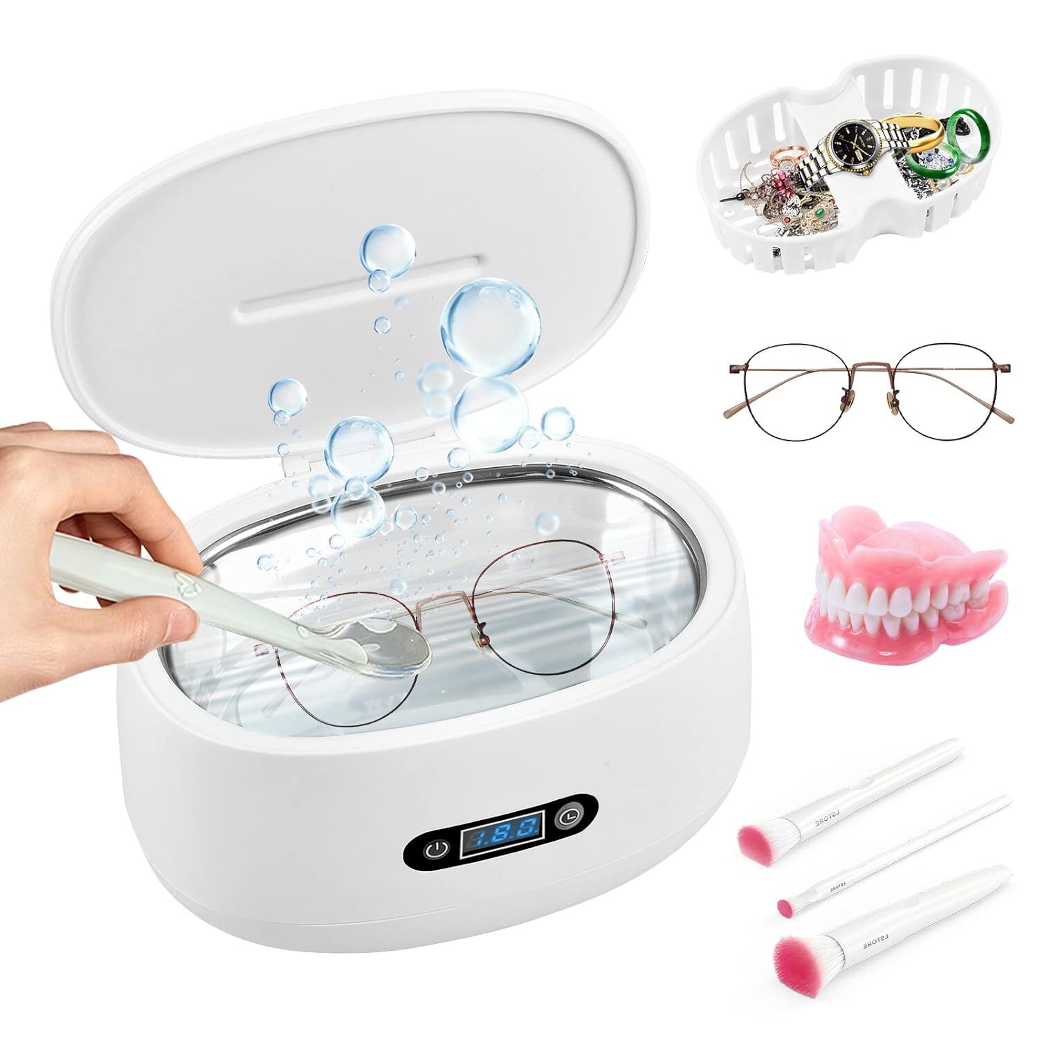 600ml 40KHZ Professional Ultrasonic Jewelry Cleaner with Timer Cleaning Machine
