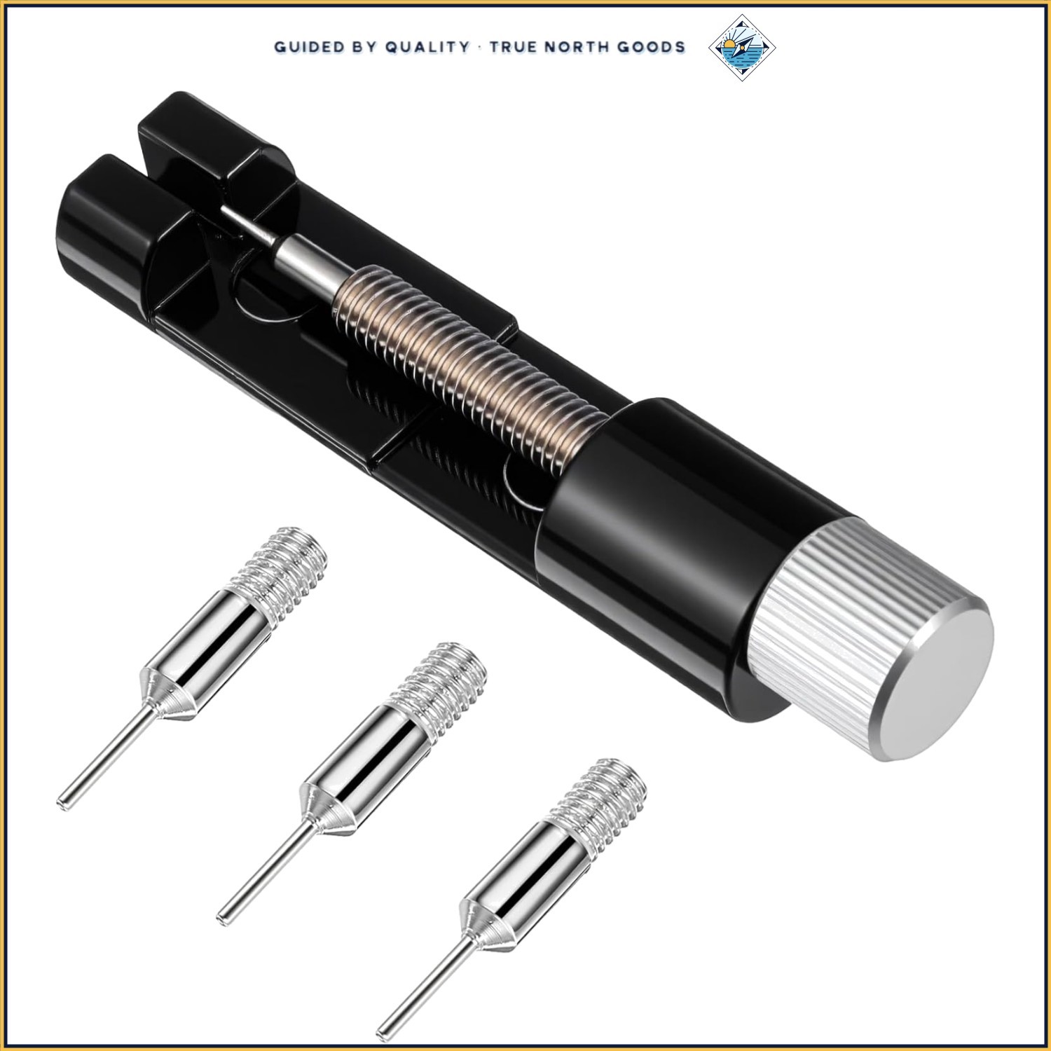 Watch Band Link Remover Tool Kit with Precision Pins and Easy Adjustment Design