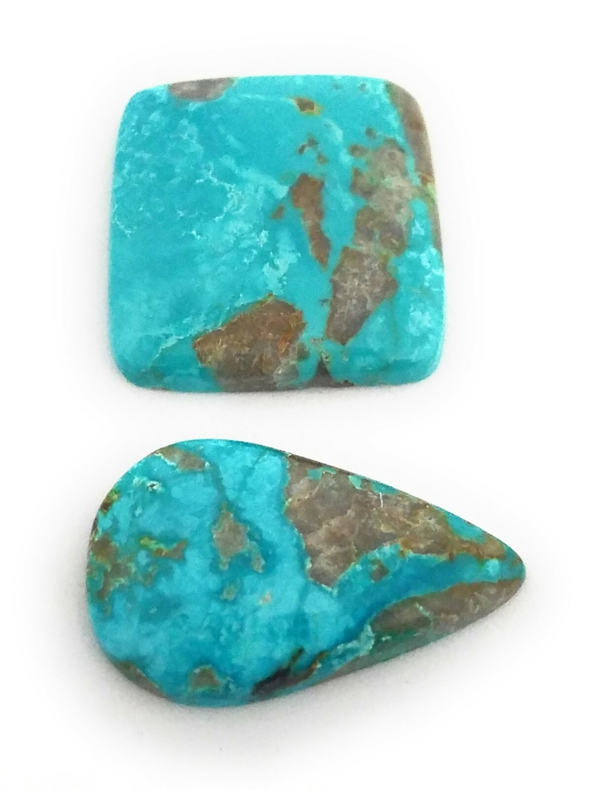 2 pcs 100% Genuine Persian Turquoise Cabochons 25-29mm