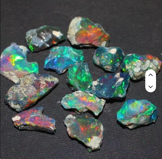 Cut Grade Black Opal Rough Lot Natural Ethiopian Welo Black Opal Raw 3 Pcs
