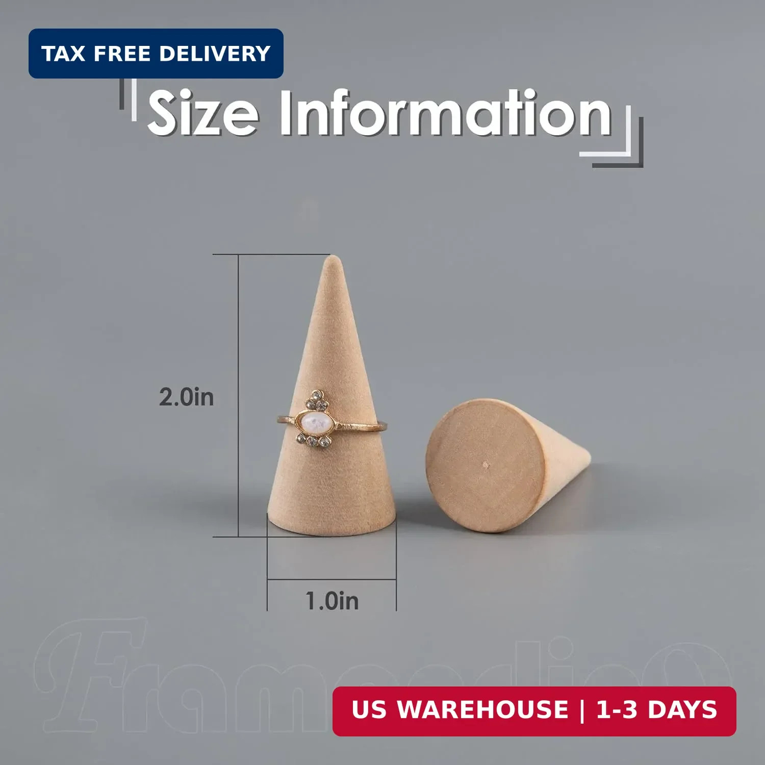 10 Pack Natural Wood Cone Ring HolderJewelry Display Stand Organizer DIY Craft