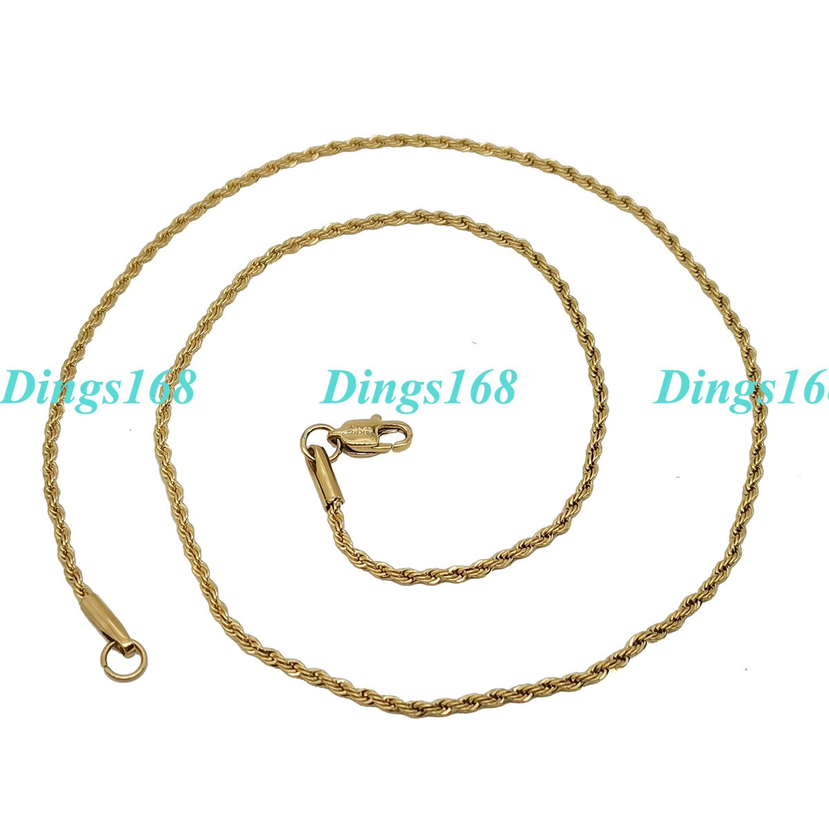 Men &Women’s 18K Yellow Gold Filled 22 inch 1.7mm wide Round Rope Chain Necklace