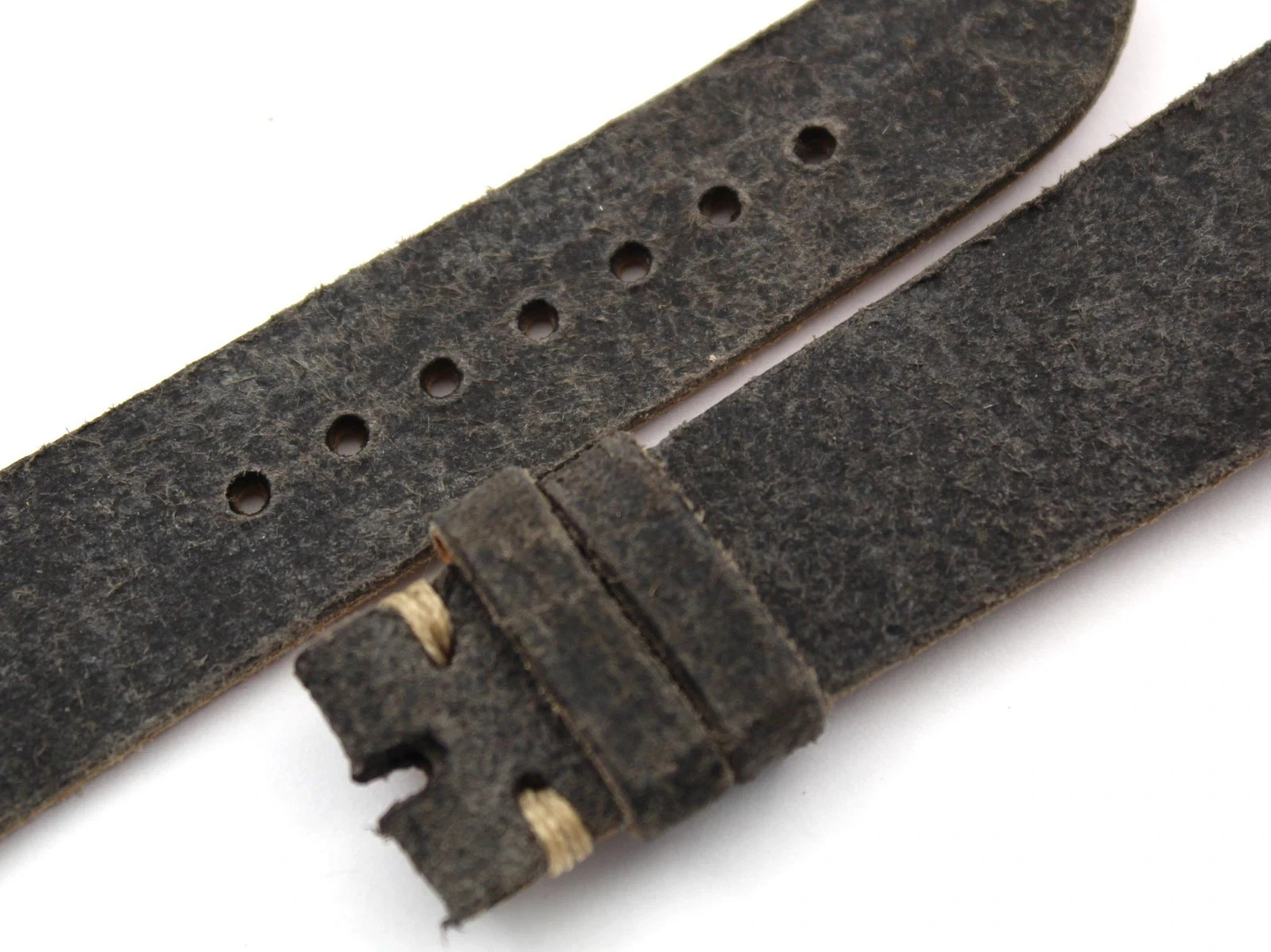 Genuine Mohawk Leather Straps Charcoal Grey Various Sizes Made Italy Sporty