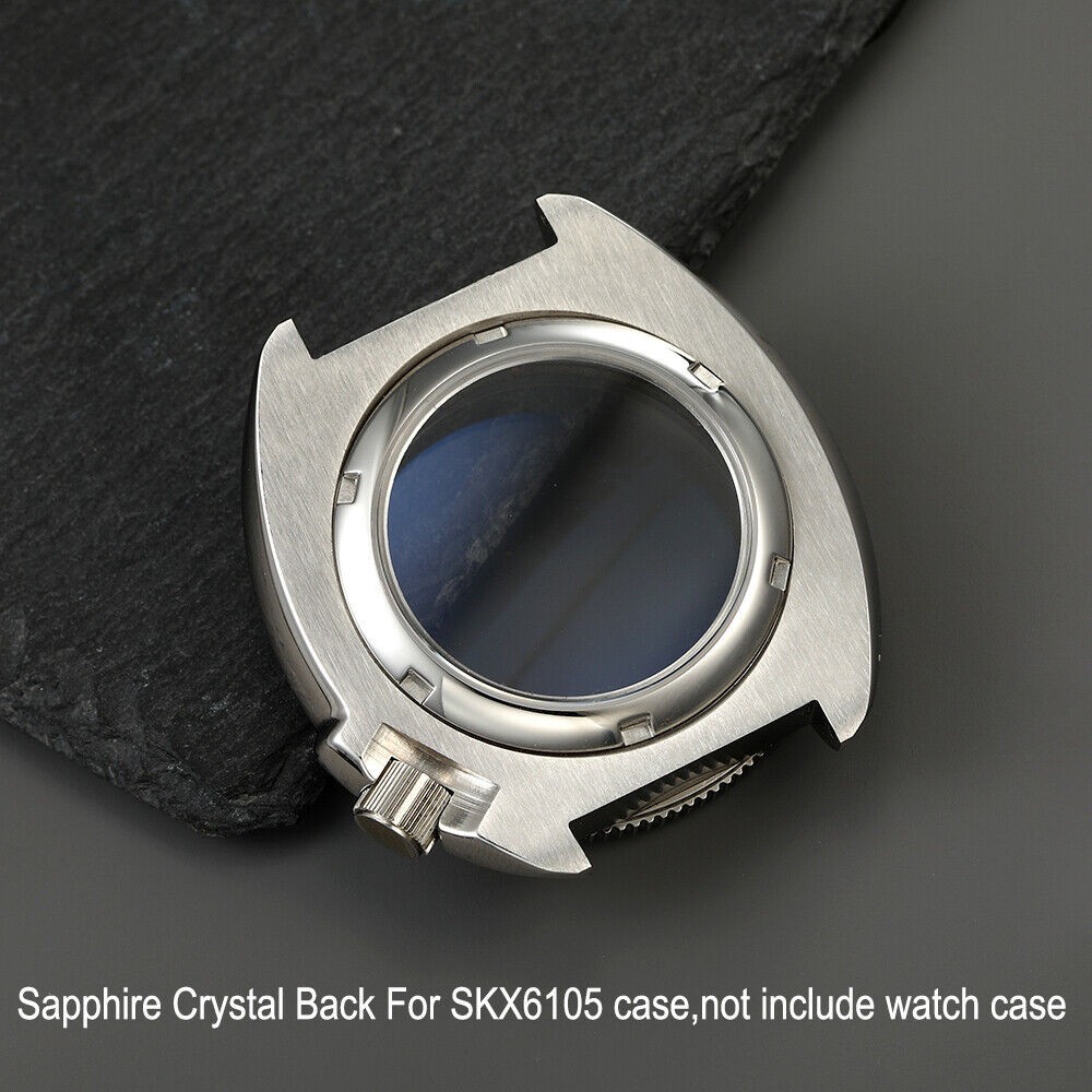 33mm Transparent Sapphire Glass Case Back Cover For Seiko SKX007 SKX009 SKX173*